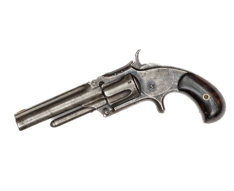 A 5 shot .32” RF Smith & Wesson New Model 1½ SA revolver,  number 33288, barrel 3½” with rosewood grips. GWO & C, retaining t