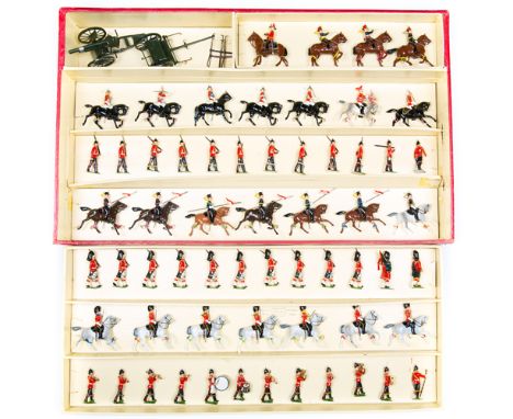 A scarce Britains British Army Presentation Case, Set 73. Comprising a Royal Horse Artillery gun team at the walk – 6 horses,