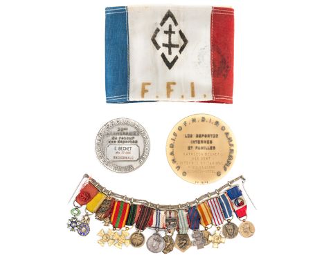 An interesting group of 14 medals awarded to Ernest Bechet, a noted French resistance member,  comprising France: Legion of H