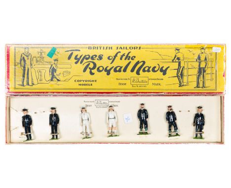 Britains Naval Officers, set 1911. Comprising 2 Officers in white uniforms, one trousers and one shorts. 2 Petty Officers, Of