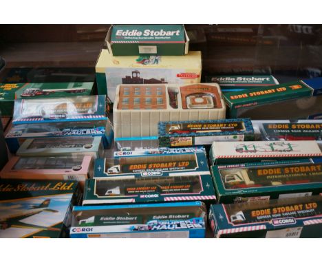 Large collection of model trucks to include Corgi/Eddie Stobart 