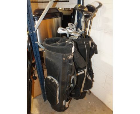 TWO GOLF CADDY BAGS PLUS CLUBS