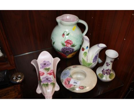A COLLECTION OF FLORAL RADFORD POTTERY 