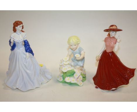 THREE ROYAL WORCESTER FIGURES TO INCLUDE NOVEMBER, JULY AND MAY