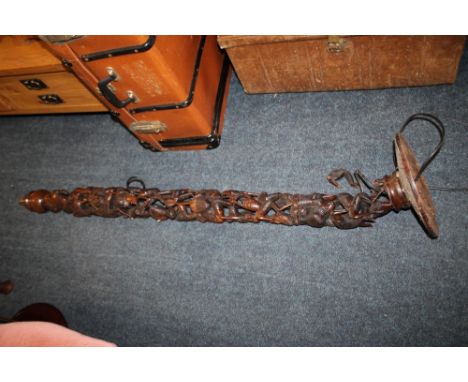 AN UNUSUAL TRIBAL ART LAMP STANDARD H-150cm A/F