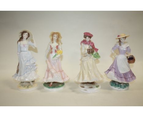 A SET OF FOUR LIMITED EDITION ROYAL WORCESTER FOUR SEASONS COLLECTION FIGURES