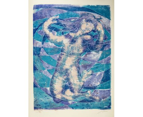 Hans Erni (Swiss, 1909-2015) 'Sommer' Lithograph 1958, edition 120/150, signed lower right, unframed 36 x 25in. (91 x 63cm.)