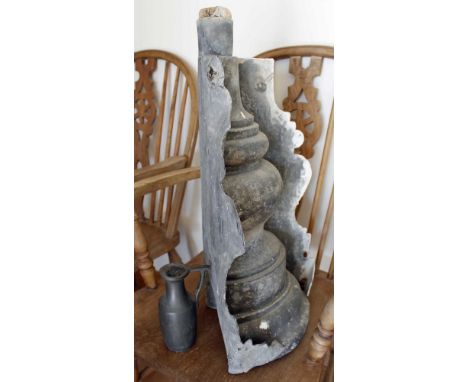 A heavy lead antique corner rain hopper probably 18th century, 24¼in. (61.5cm.) high; together with a small 19th century lead