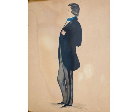 English School, c.1850 Portrait of a Gentleman watercolour on paper, in bird's eye maple frame 10 x 8in.(25 x 20cm.)
