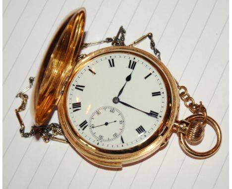 A Charles Frodsham 18ct gold cased full hunter repeating pocket watch London 1904, the four piece case by Fred Thoms, the Rom