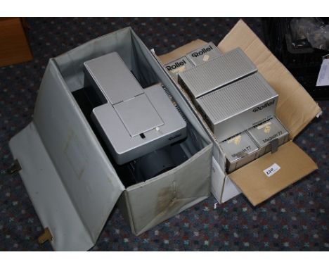 A Rollei slide projector, Rollei slide magazines, Agfa slide mounts etc. (qty)