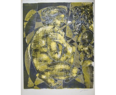 Hans Erni (Swiss, 1909-2015) 'Winter' lithograph 1958, edition 65/150, signed lower right, unframed 36 x 25in. (91 x 63cm.)