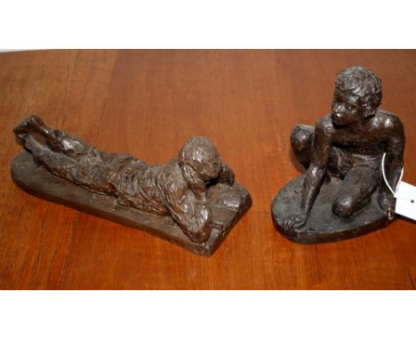 Two cold cast bronze figural sculptures