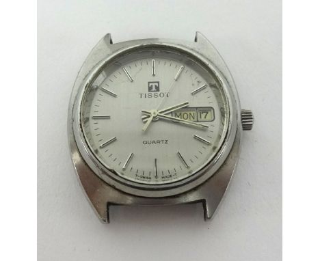 Tissot, a gents stainless steel  'Day Date' wristwatch, also a silver fashion watch John Perret, Incabloc, stamped 800, boxed