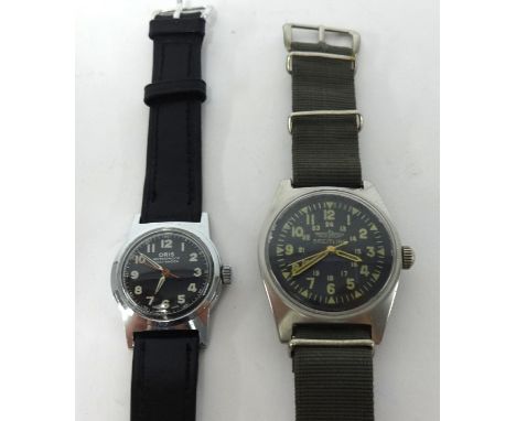 Two military style wristwatches comprising of Breitling and Oris.