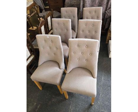 6 BUTTON BACK UPHOLSTERED RECEPTION CHAIRS