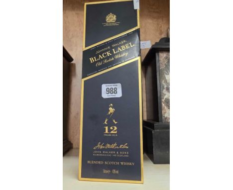 BOXED JOHNNIE WALKER BLACK LABEL OLD SCOTCH WHISKY EXTRA SPECIAL DELUXE (OLD BOTTLING) AGED 12 YEARS ONE LITRE 
