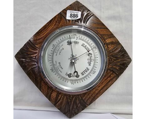WOOD FRAME ANEROID BAROMETER 