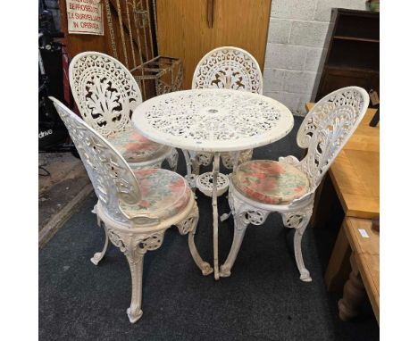 METAL PATIO TABLE &amp; 4 CHAIRS