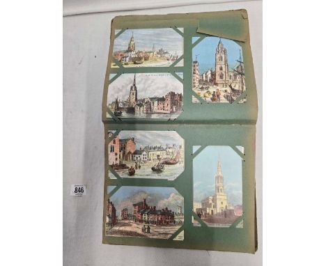 VINTAGE POSTCARD ALBUM WITH MISC POSTCARDS