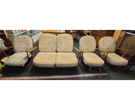 ERCOL 3 PIECE SETTEE SUIT WITH EXTRA CHAIR