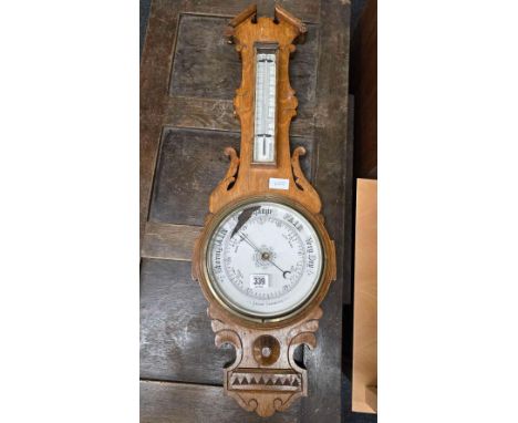 LIGHT OAK CASED BAROMETER A/F