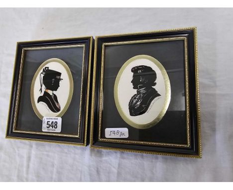 PAIR OF PORTRAIT SILHOUETTES OF MISS ESMERALDA AND MR JAMES BY EDITH ELLIOTT  LINDER, BOTH SIGNED IN PENCIL BY THE ARTIST. IN