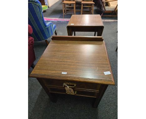 BEDSIDE DRAWER UNIT &amp; AN OAK DROP FLAP TABLE