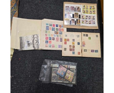 2 DARTMOOR CARDS FRANKED BY PRISON,SMALL ALBUM OF PORTRAIT PAINTING STAMPS &amp; OTHER MISC STAMPS IN ALBUM