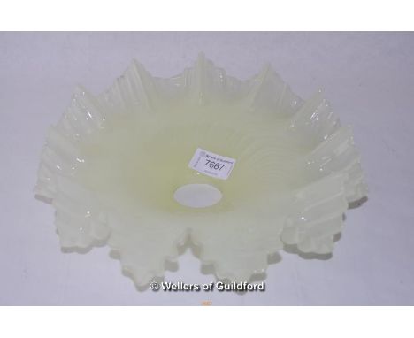 *Pale yellow vaseline glass ceiling light shade (Lot subject to VAT)