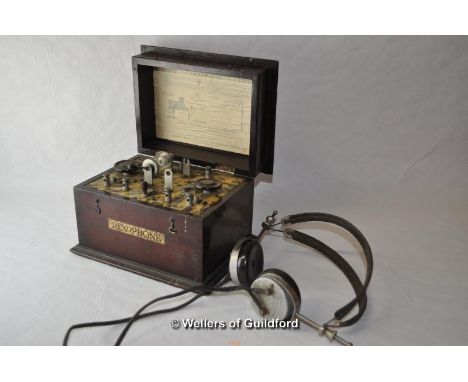 *Vintage Rexophone c.1923, BBC Brandes headphones (Lot Subject to VAT)