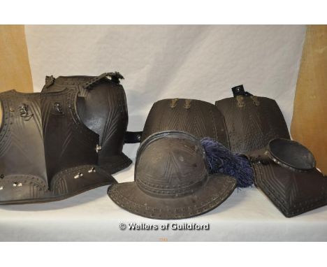 A copy of a Roundhead helmet with breast plates, etc.