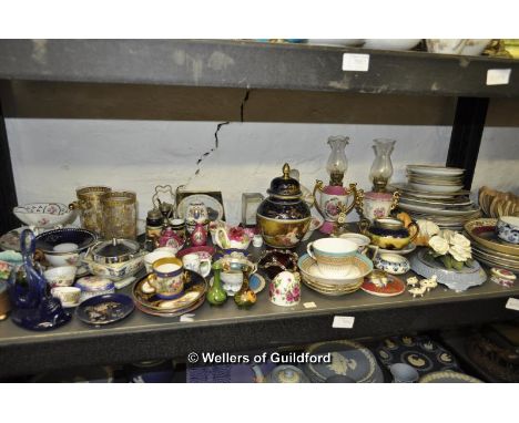 Ornamental china including a Royal Worcester cabinet cup and saucer, various cabinet cups, saucers and plates.