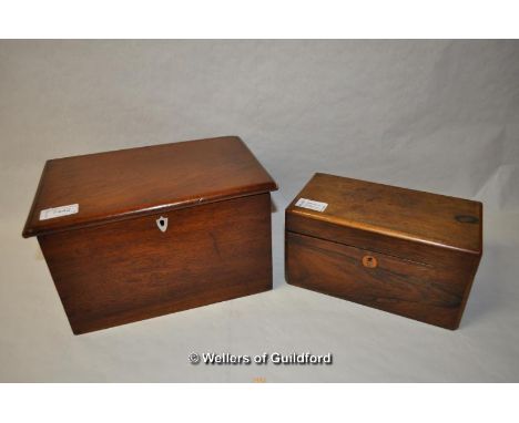 *Mahogany tea caddy and another mahogany box (Lot subject to VAT)