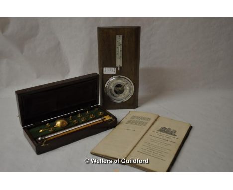 *Sike's hydrometer by Buss, 33 Hatton Garden, London, with manual; and barometer (Lot subject to VAT)