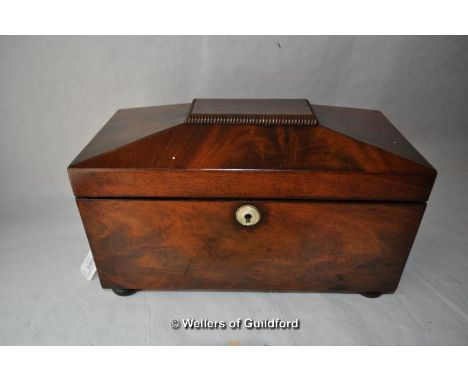 *Victorian mahogany tea caddy (Lot subject to VAT)