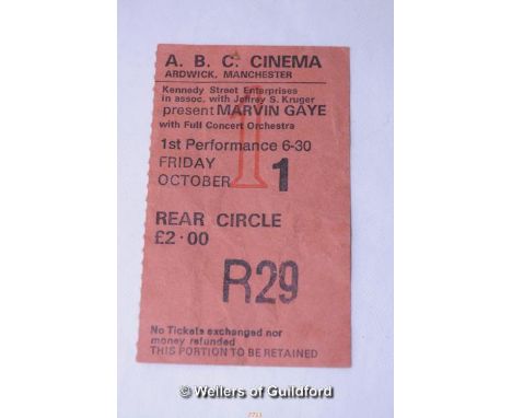 *Marvin Gaye ticket stub, 1 st Oct 1976, A.B.C. cinema, Manchester, England (Lot subject to VAT)