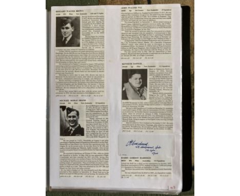 Thirteen WW2 BOB fighter pilots signed Capel Battle of Britain memorial postcard. Signed by Alan Burdekin 600 sqn, Bernard Br