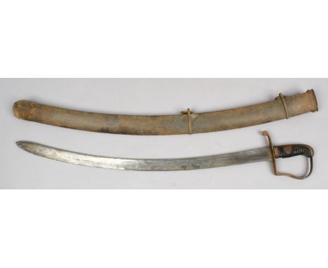 A 1796 patent sword in scabbard, scabbard stamped Osborn & Gunby. Blade length 72.75cm, scabbard 87.5cm.   Condition Report. 