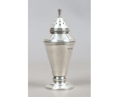 An Art Deco silver sugar caster by James Dixon & Son Limited, assayed Sheffield 1946, 140 grams.   Condition Report. To be us
