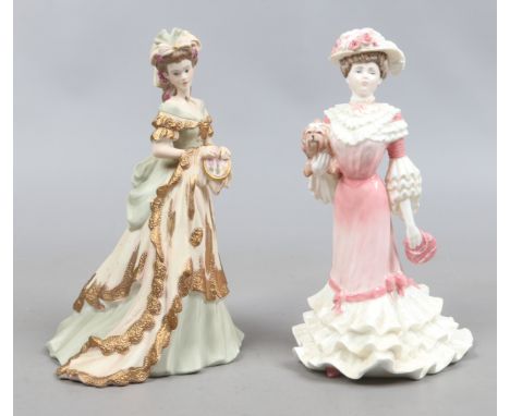 Two Coalport china figures Georgina and Tapestry.