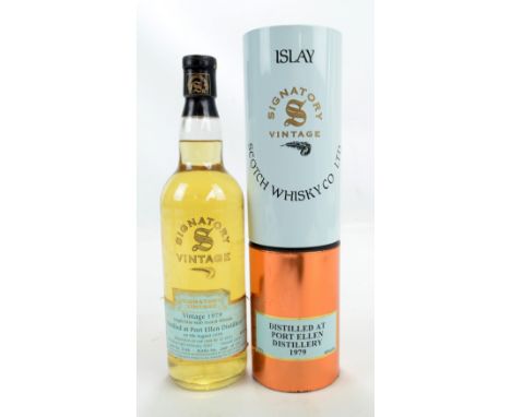 A Signatory vintage series single Islay malt Scotch whisky, distilled at Port Ellen 1979, matured in oak cask 22 years, cask 