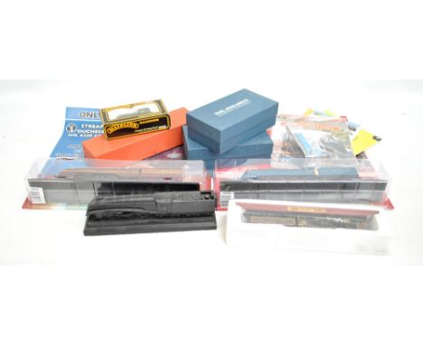 A small group of model trains including boxed Mainline OO gauge 37037 'Class 030-60-Diesel Locomotive', Bachmann Branch-Line 