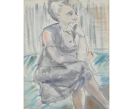 ALAN LOWNDES (1921-1978); watercolour, portrait of the artist's sister, unsigned, 24 x 16.5cm, framed and glazed. (D)Purchase