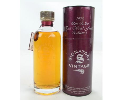 A Signatory vintage series port wood finish single Islay malt Scotch whisky edition 1, distilled at Port Ellen Distillery 197