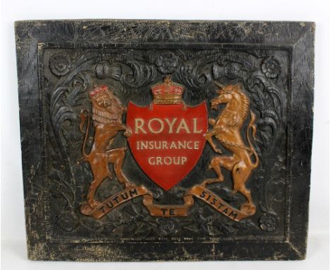 A vintage Royal Insurance Group Co plaque, width 48cm.