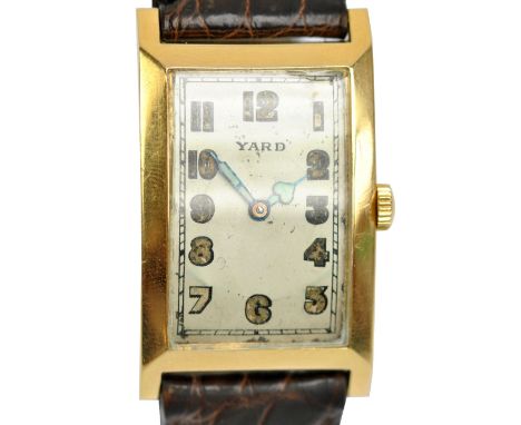 INTERNATIONAL WATCH COMPANY; a 1926 18ct yellow gold gentleman's manual wind wristwatch, retailed by Raymond Yard, New York, 