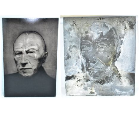 DAMIAN DUFFY; a pair of oils, 'Konrad Adenauer', unsigned, 77 x 51cm, 92.5 x 82cm, unframed (2). (D) CONDITION REPORT: A few 