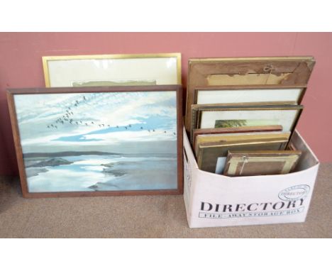 A collection of pictures and prints including signed limited edition of clarinet players and dancers, facsimile renaissance p