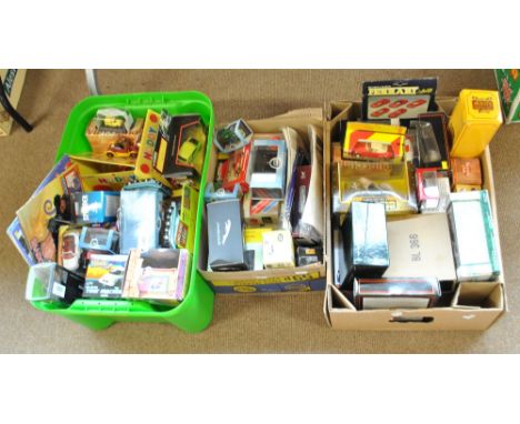 A group of boxed TV and film themed model vehicles including Corgi Noddy, Mattel Harry Potter platform 9 3/4, Welly DeLorean 